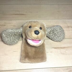Aurora Stuffed Tan Brown Cocker Spaniel Retriever Animal Dog Hand Puppet Plush